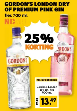 Aanbieding: Gordon's london dry of premium pink gin