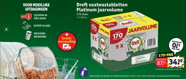 Promotie: Vaatwastabletten Platinum jaarvolume