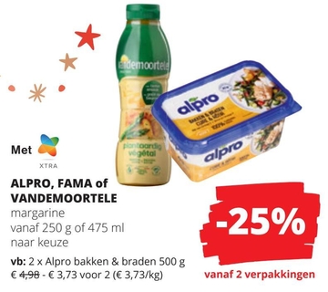 Aanbieding: ALPRO, FAMA of VANDEMOORTELE margarine