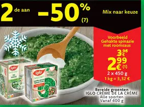 Aanbieding: Gehakte spinazie met roomsaus