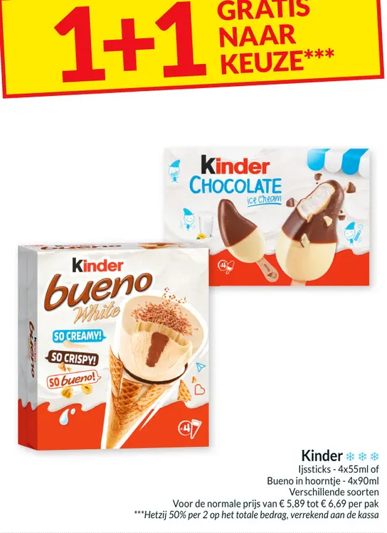 Promotie: Ijssticks of Bueno in hoorntje