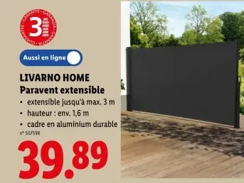 Offre: Paravent extensible