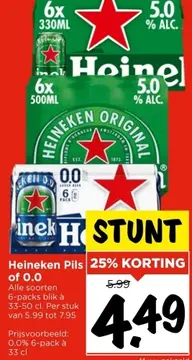Aanbieding: Heineken Pils of 0.0