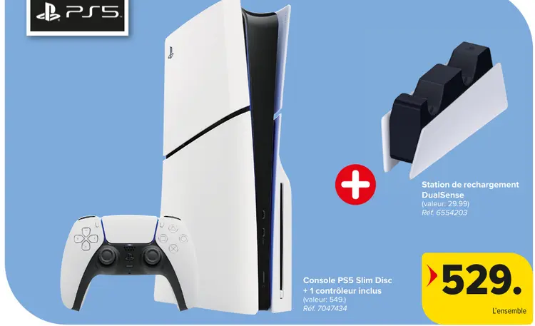 Offre: Console PS5 Slim Disc + Station de rechargement