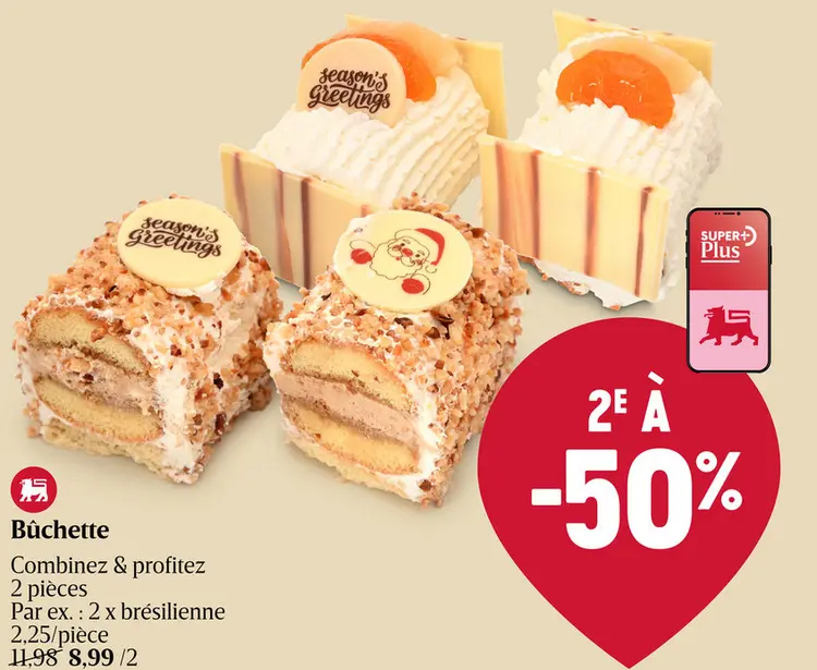 Offre: Bûchets | Crème fraîche | Fruits | 2x1P