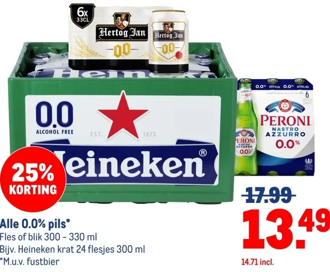 Aanbieding: Alle 0.0% pils*