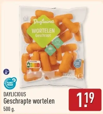 Aanbieding: Geschrapte wortelen