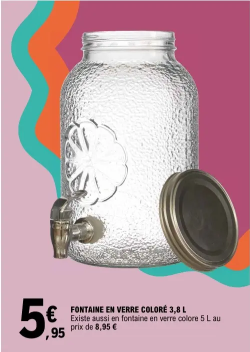 Offre: Fontaine en verre coloré