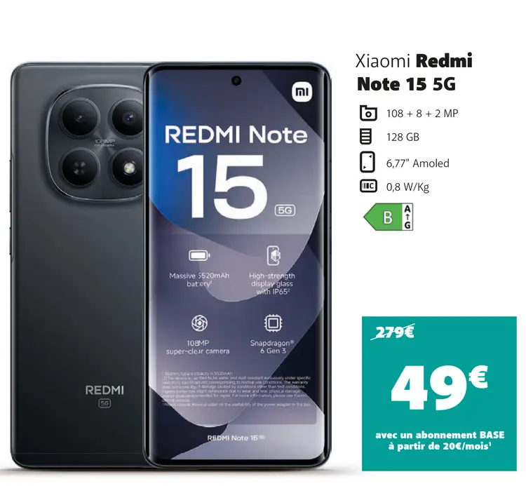 Offre: Xiaomi Redmi Note 15 5G