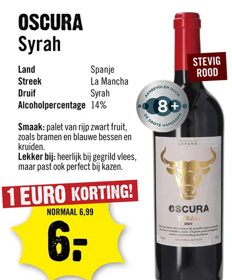 Aanbieding: Oscura Syrah Edicion Limitada 75 cl