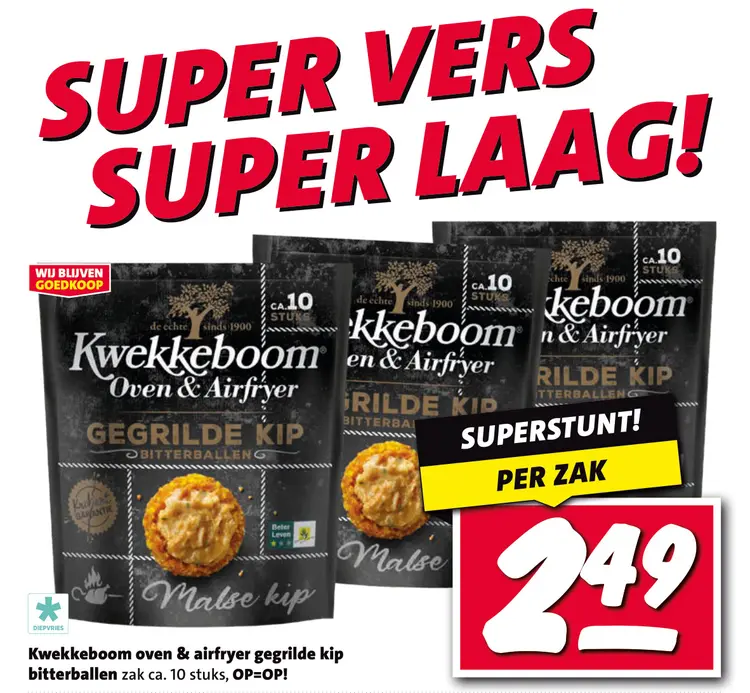 Aanbieding: Oven & airfryer gegrilde kip bitterballen