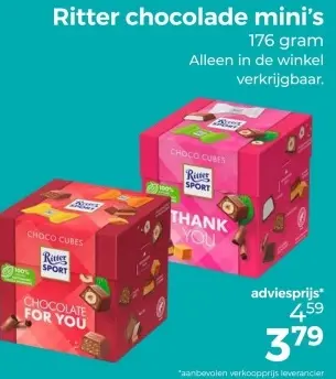 Aanbieding: Ritter chocolade mini's