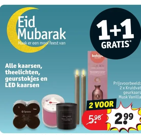 Promotie: Alle kaarsen, theelichten, geurstokjes en LED kaarsen