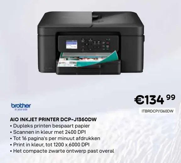 Promotie: Aio inkjet printer dcp-j1360dw