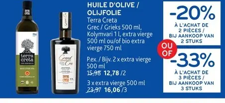 Offre: Huile d'olive / olijfolie