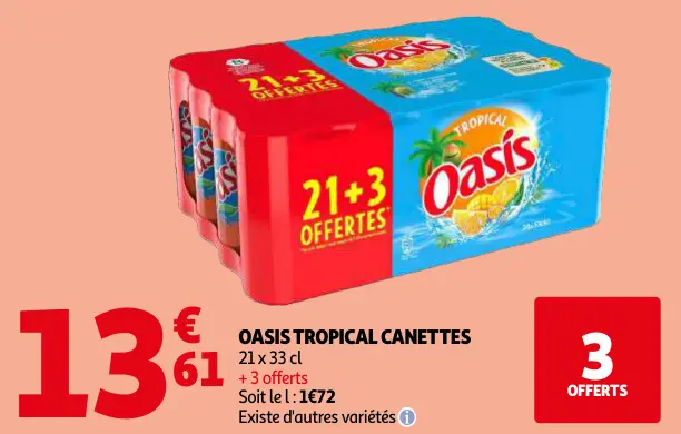 Promotie: Oasis tropical canettes