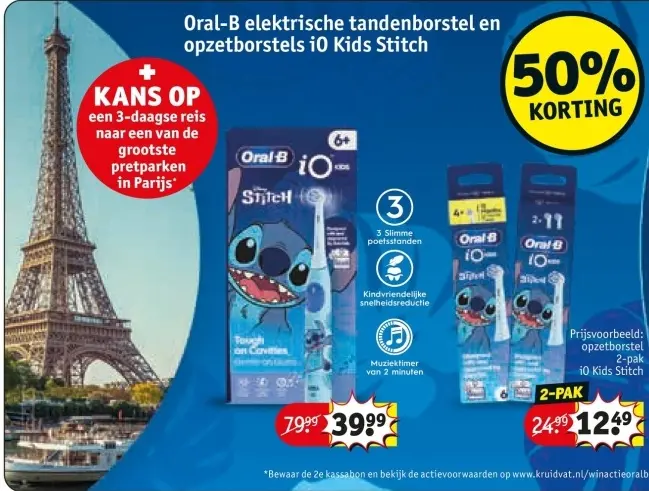 Aanbieding: elektrische tandenborstel en opzetborstels iO