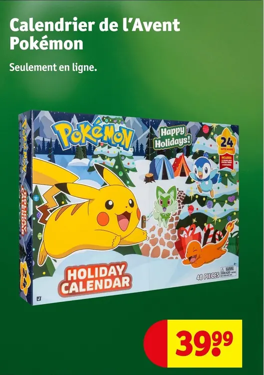 Offre: Calendrier de l'Avent Pokémon