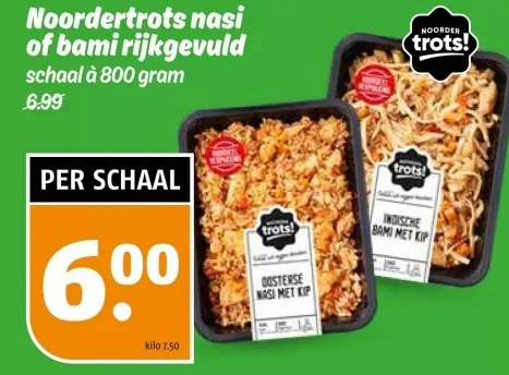 Aanbieding: nasi of bami rijkgevuld