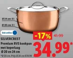 Aanbieding: Premium RVS kookpan met koperlaag