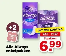Aanbieding: Always enkelpakken