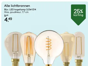 Aanbieding: Calex LED-kogellamp - goudkleur - E14