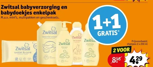 Aanbieding: Zwitsal babyverzorging en babydoekjes enkelpak