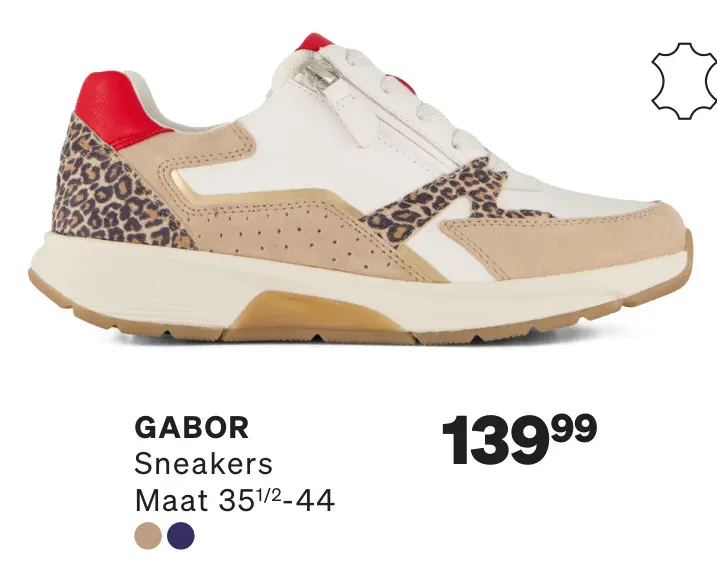 Aanbieding: Sneakers Rolling Soft Wit Leopard