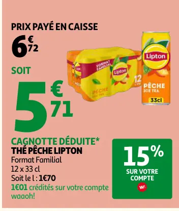 Offre: Thé pêche