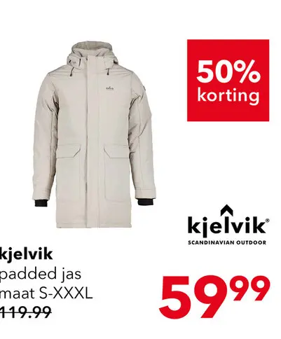 Aanbieding: Kjelvik gewatteerde heren softshell jas beige