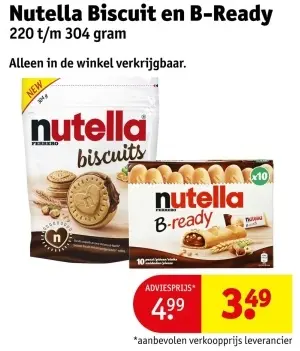 Aanbieding: Nutella Biscuit en B-Ready