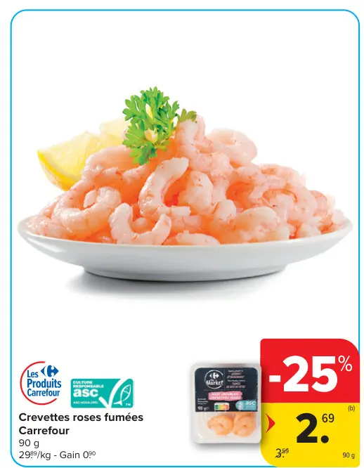 Offre: Crevettes roses fumées