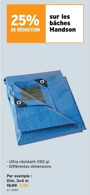 Offre: Bâches Handson