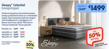 Aanbieding: Boxspringset Sleepy Celestial Vlak