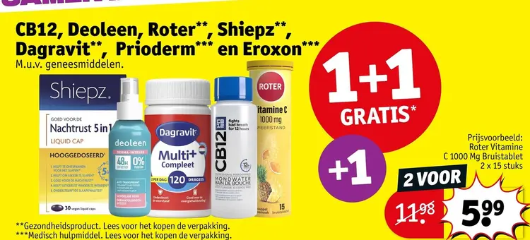 Aanbieding: CB12, Deoleen, Roter, Shiepz, Dagravit, Prioderm en Eroxon