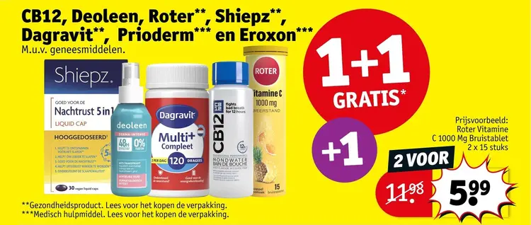Aanbieding: CB12, Deoleen, Roter, Shiepz, Dagravit, Prioderm en Eroxon