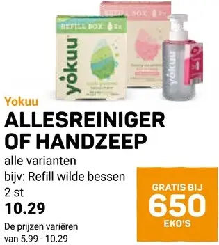 Aanbieding: Yokuu Allesreiniger of handzeep