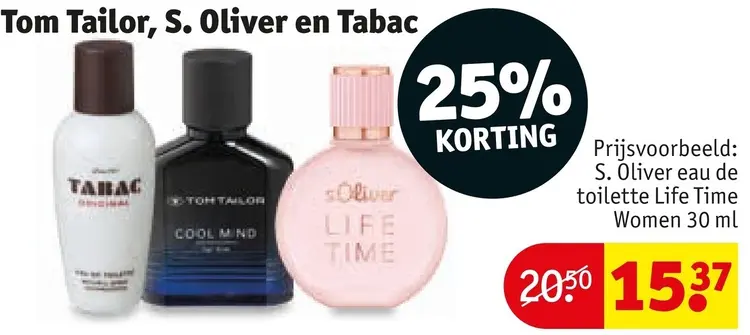 Aanbieding: Tom Tailor, S. Oliver en Tabac