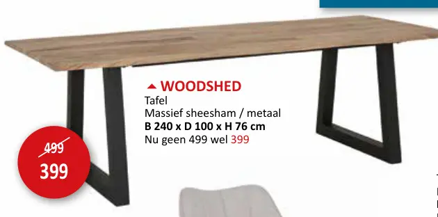 Aanbieding: Woodshed Tafel Massief sheesham / metaal