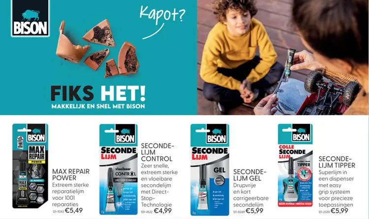 Aanbieding: Bison Secondelijm Vloeibaar Control Tube 3gr
