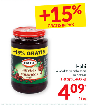 Aanbieding: Habi Gekookte veenbessen In bokaal