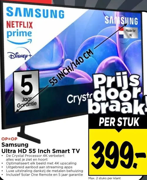 Aanbieding: Ultra HD 55 Inch Smart TV
