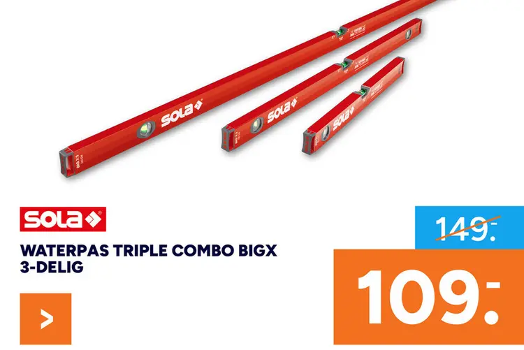 Aanbieding: Waterpas triple combo bigx