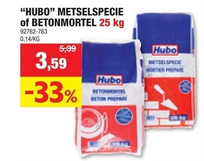 Promotie: Hubo metselspecie 25kg