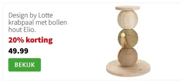 Aanbieding: Design by Lotte krabpaal met bollen hout Elio