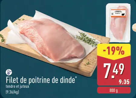 Offre: Filet de poitrine de dinde