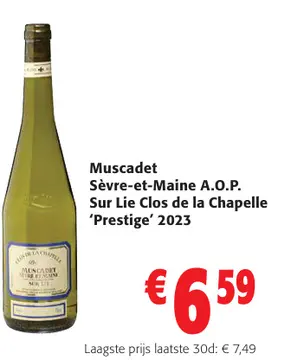 Aanbieding: Muscadet Sèvre-et-Maine A.O.P. Sur Lie Clos d