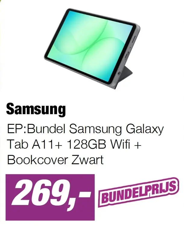 Aanbieding: EP:Bundel Samsung Galaxy Tab A11+ 128GB Wifi + Bookcover Zwart