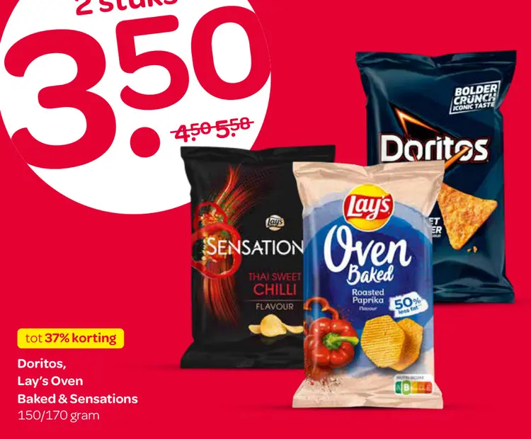 Aanbieding: Doritos, Lay's Oven Baked & Sensations