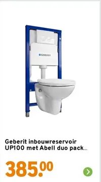Aanbieding: Geberit inbouwreservoir UP100 met Abell duo pack